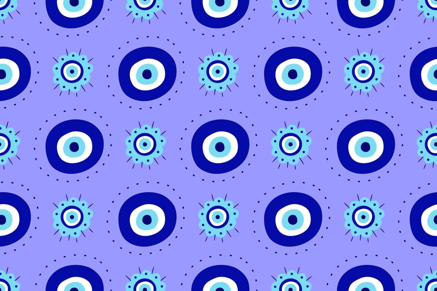 ojo griego amuleto turco patrón sin fisuras. ojo turco azul para amuleto y protección en un patrón sin fin. ilustración vectorial en un estilo plano. vector