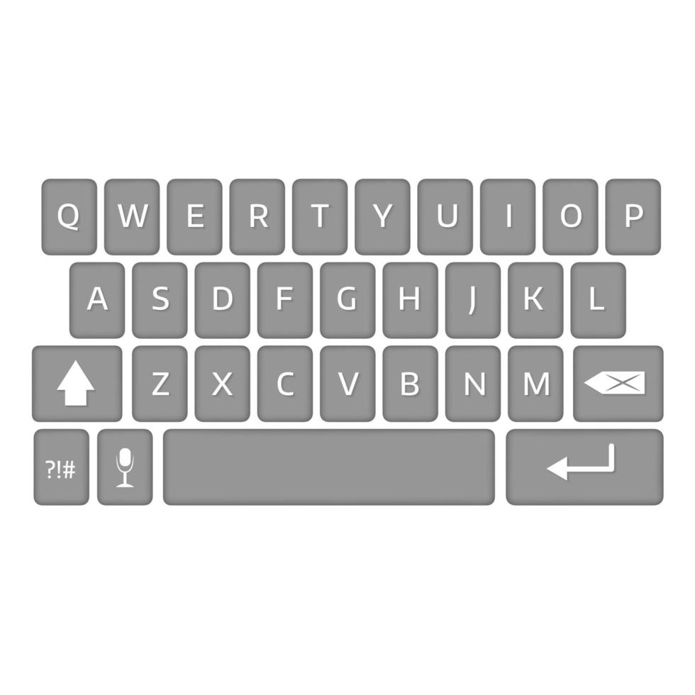 keyboard of smartphone, alphabet buttons vector