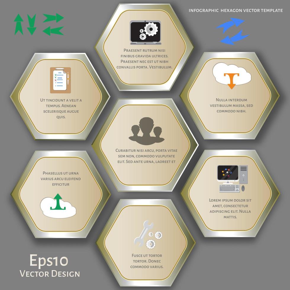 Vector circle hexagon infographic.