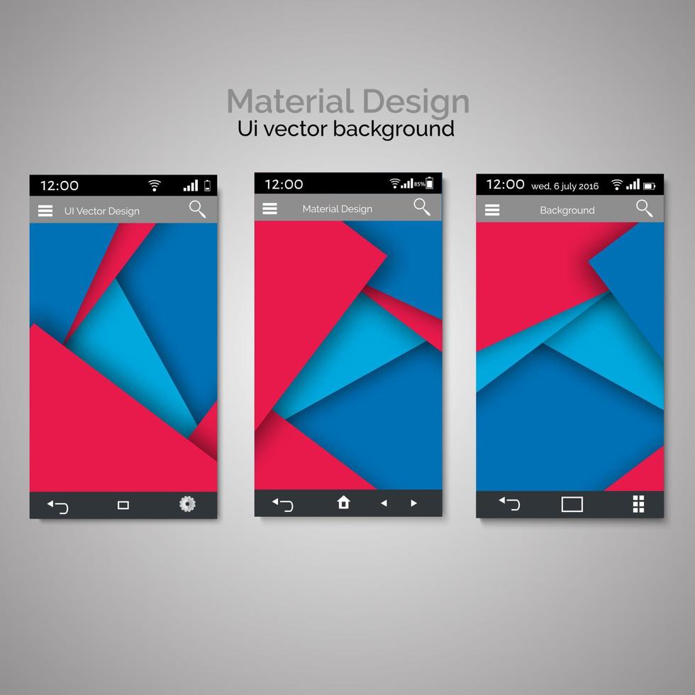 set of ui material design background vector
