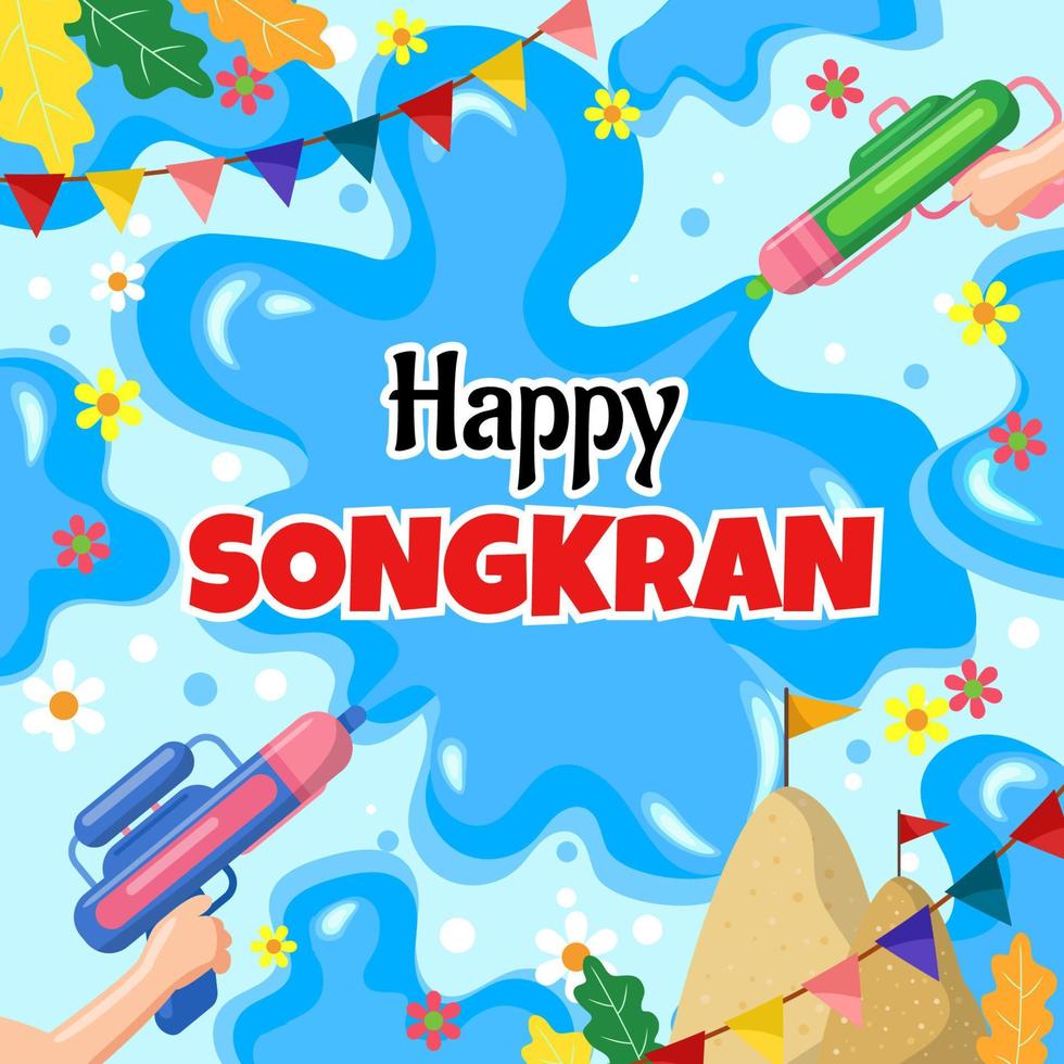 Happy Songkran Festival Background vector