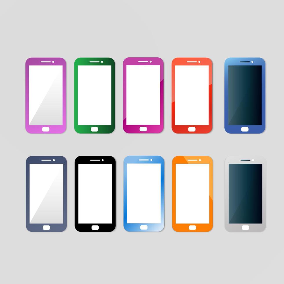 conjunto de iconos de teléfono inteligente vector