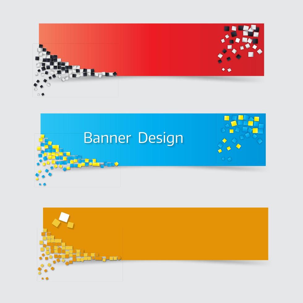 Set of modern horizontal vector banners