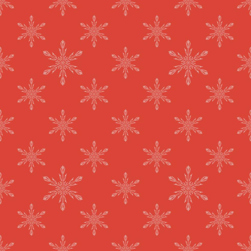 Red seamless snowflake pattern vector