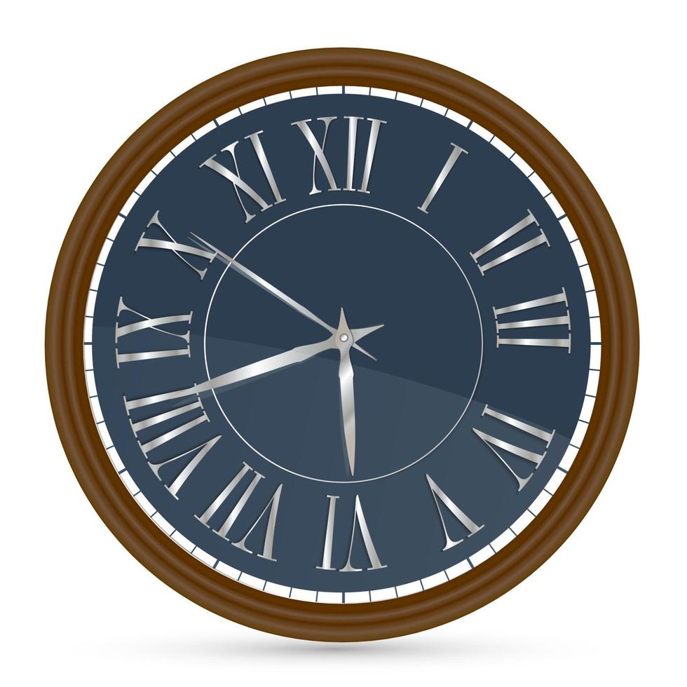 Vector illustration of old-fashioned clock with Roman numerals