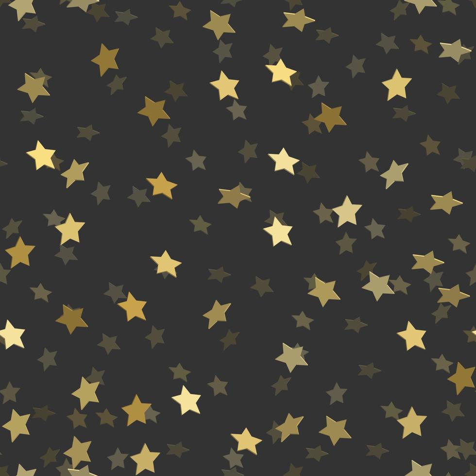 patrón de estrellas doradas sin costuras vector