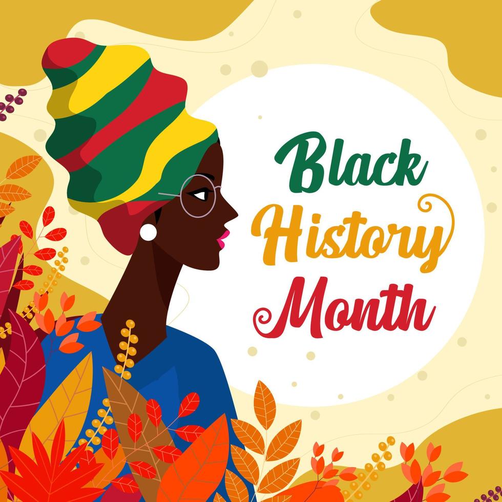 Black History Month with Beautiful Woman Background vector