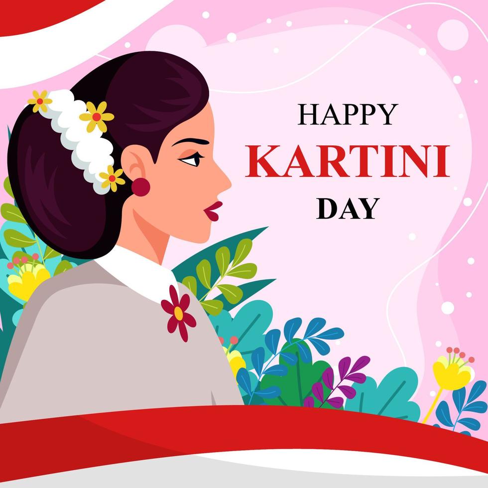 feliz dia de kartini vector