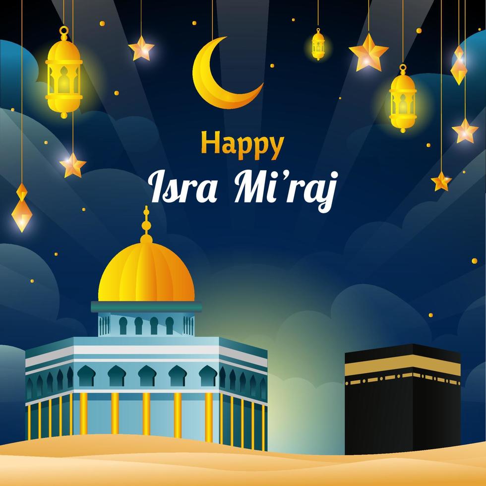 Happy Isra Mi'raj Background vector