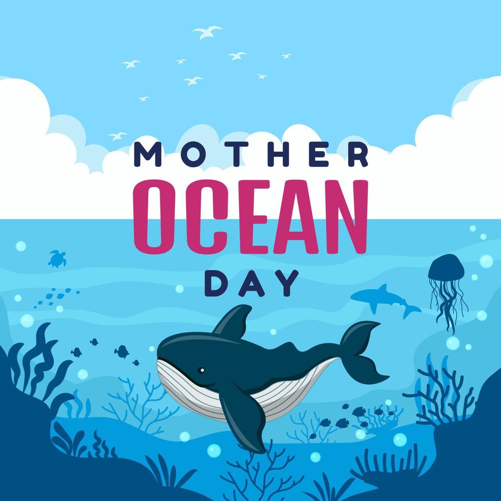 Mother Ocean Day vector