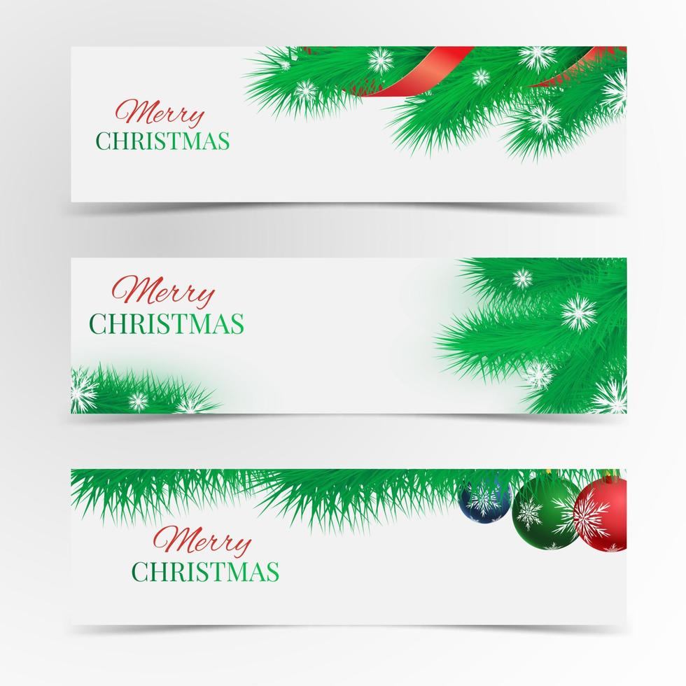 conjunto de pancartas navideñas vector