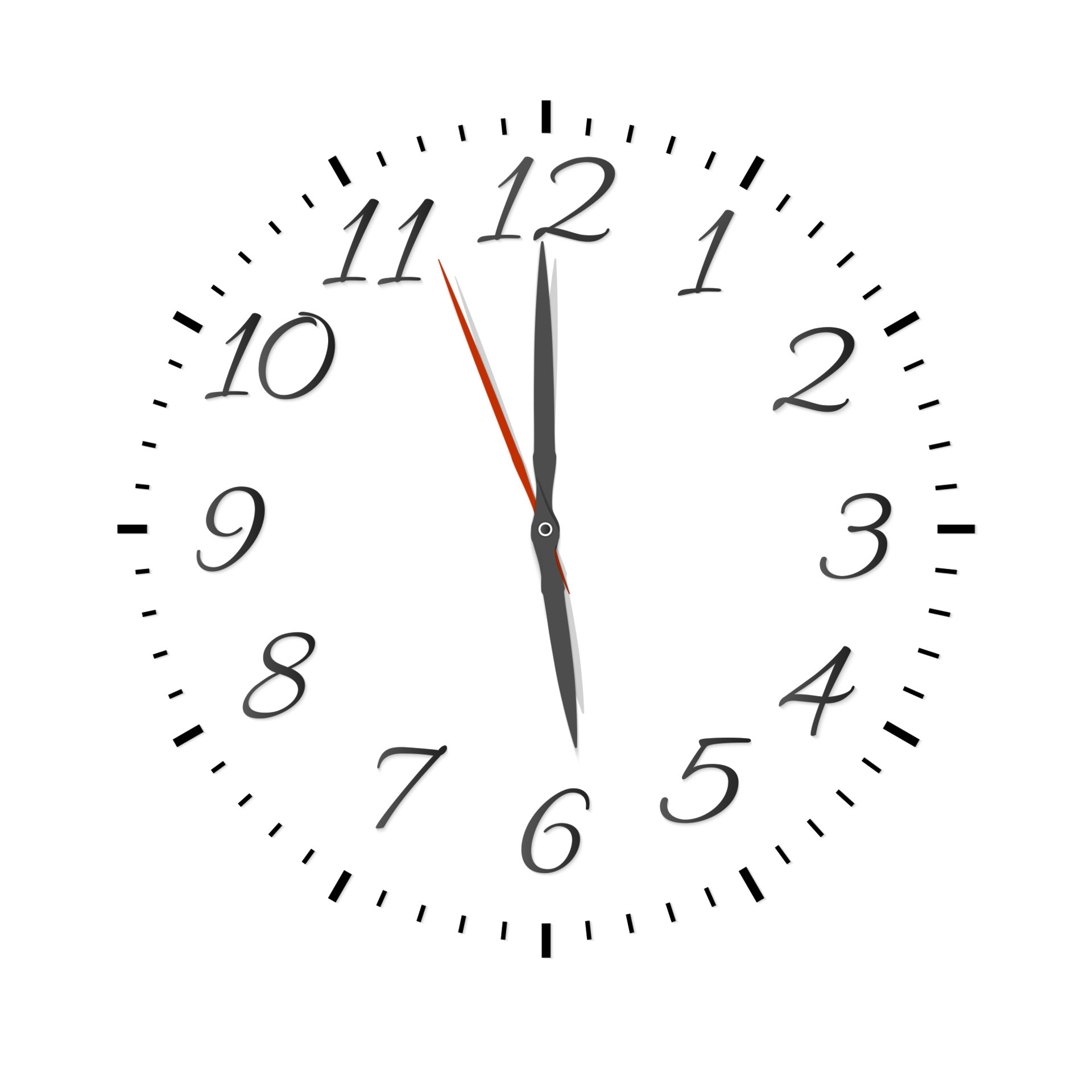 clásico reloj de pared redondo en blanco y negro aislado sobre fondo blanco  5472758 Vector en Vecteezy