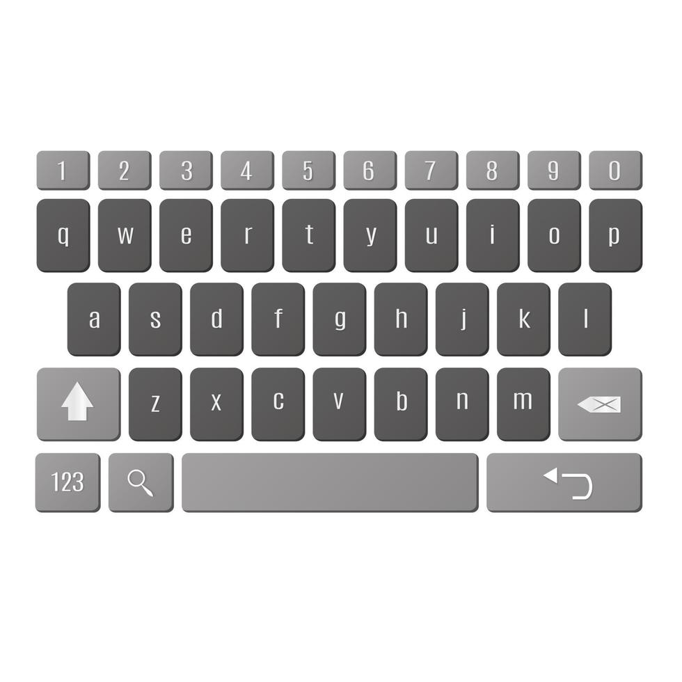 keyboard of smartphone, alphabet buttons vector