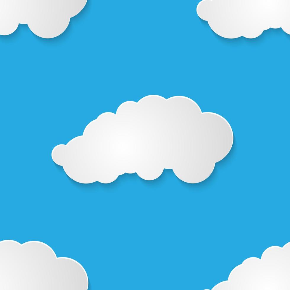 Seamless pattern with paper clouds vector