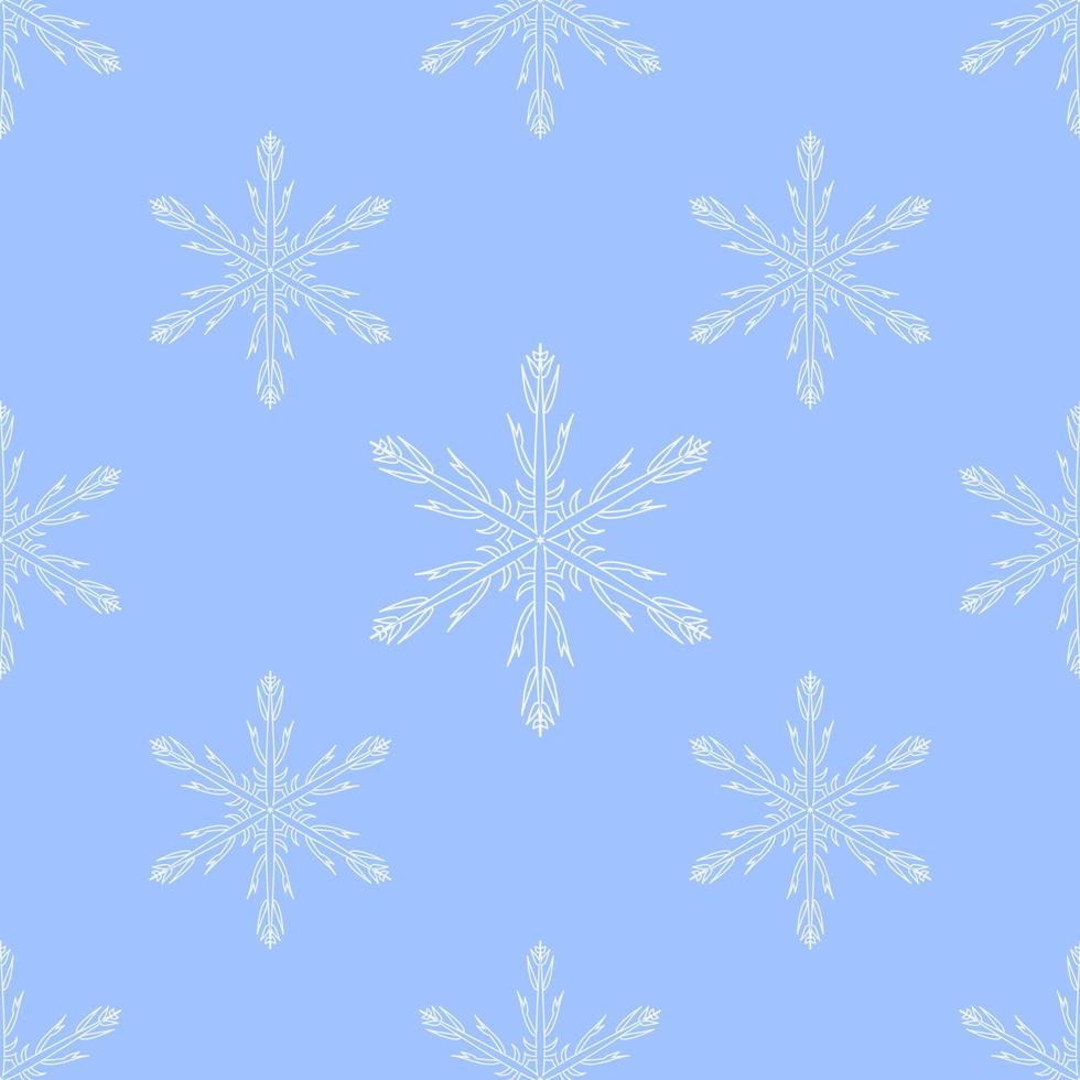 patrón de copo de nieve transparente azul vector