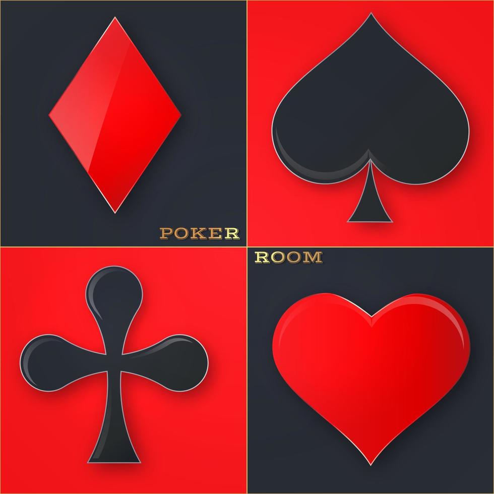 Poker casino poster logo template desig vector