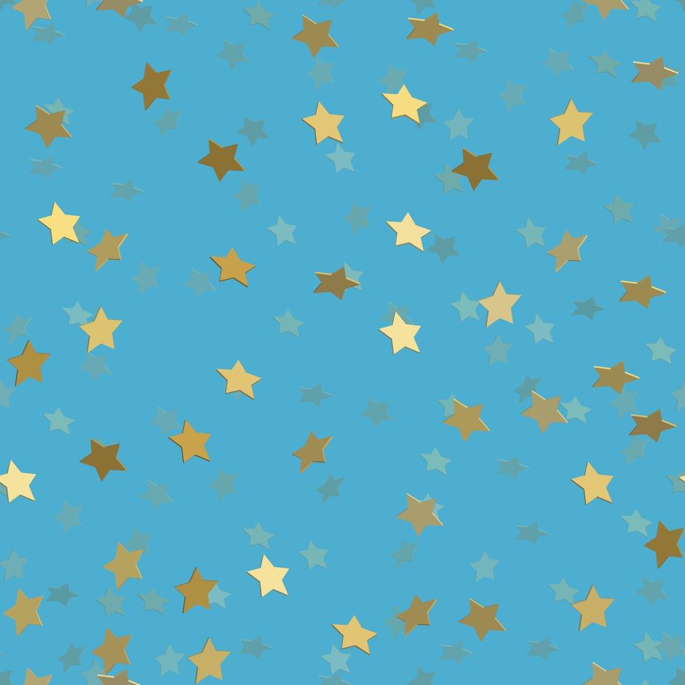 Golden stars pattern seamless vector