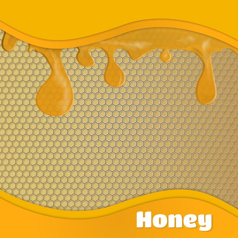 Vector Abstract Honey Background with Honeycomb