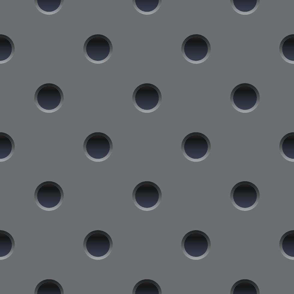 Seamless vector wallpaper of perforated gray metal plate.