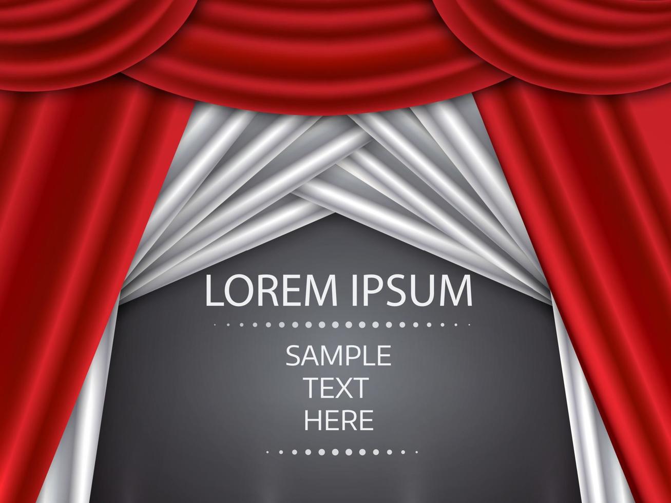 Red curtain, Red curtain on theater or cinema stags vector