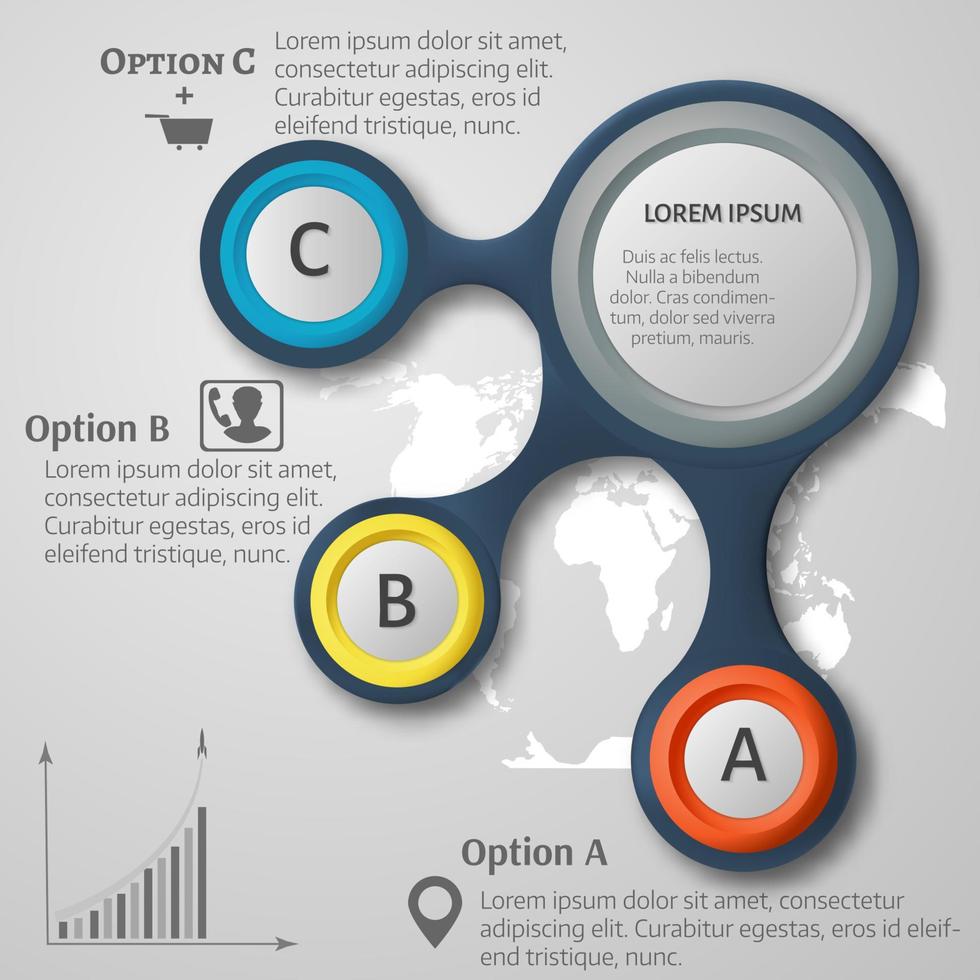 Vector illustration of abstract 3d infographic elements