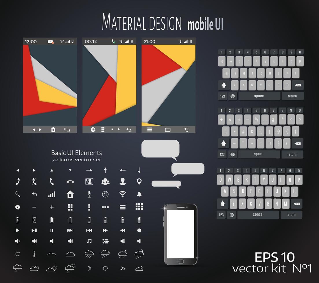 mobile template set vector