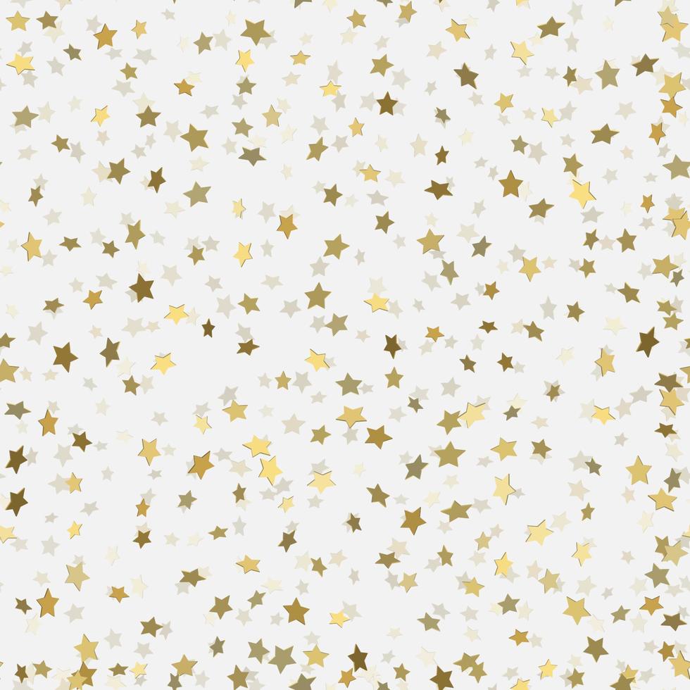 Abstract white modern seamless pattern with gold stars. vector