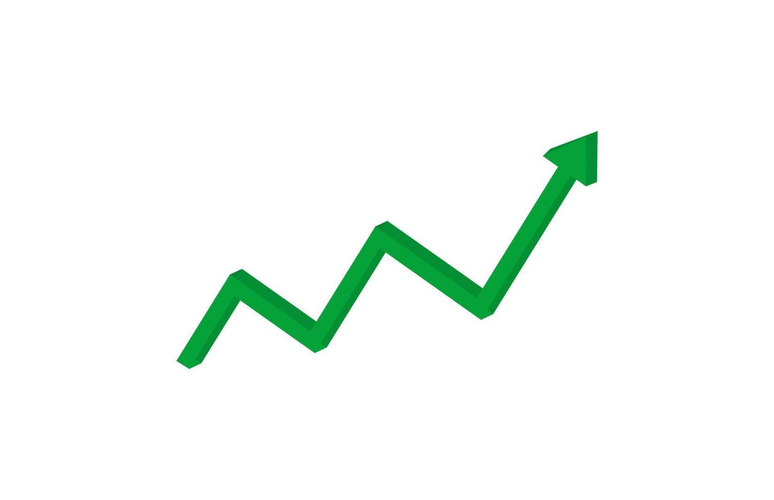 3D icon arrow vector position increase from low to high, for work