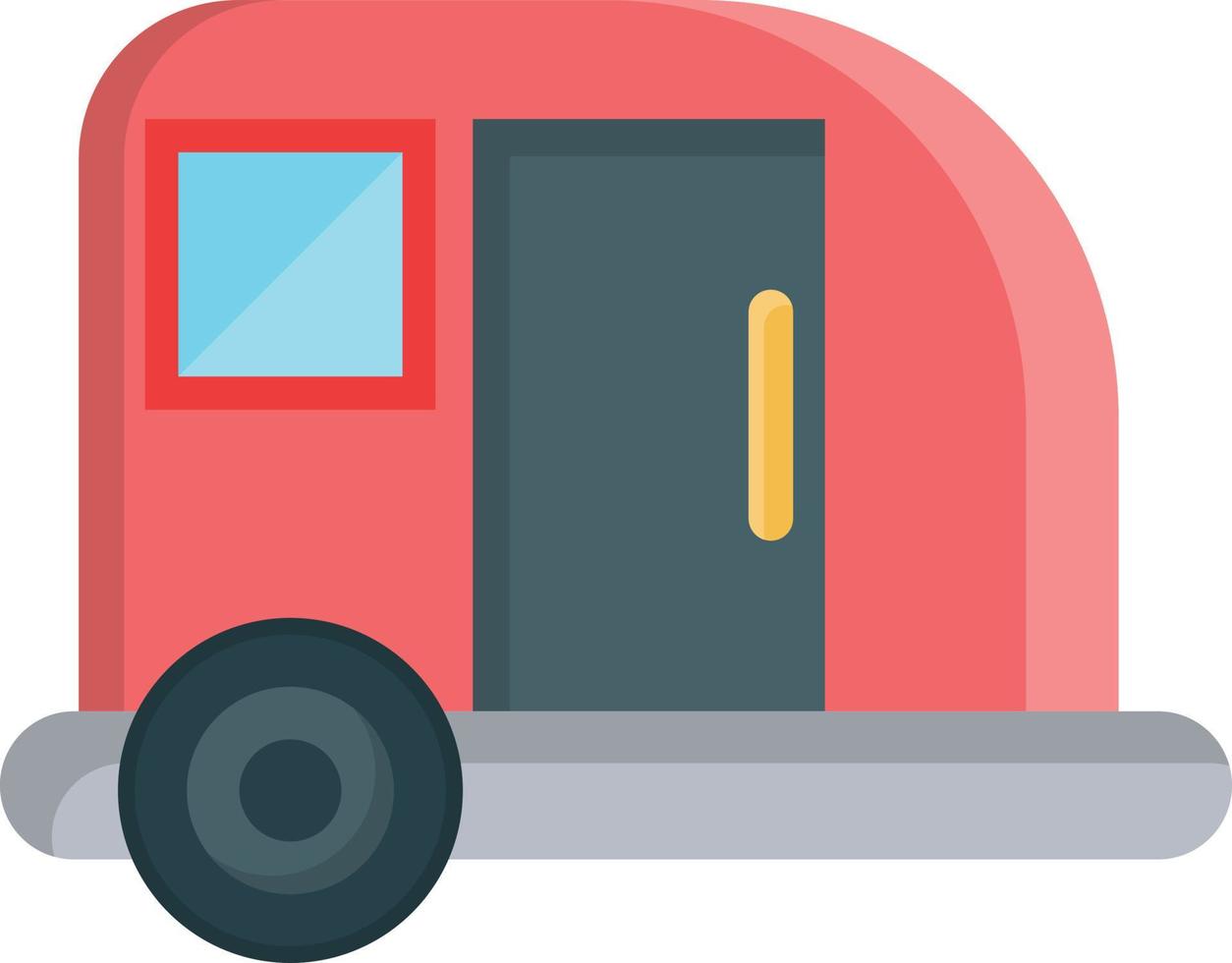 ilustración de vector de caravana sobre un fondo. símbolos de primera calidad. icono plano de línea vectorial para concepto o diseño gráfico.