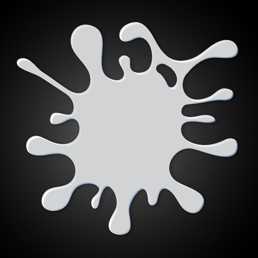 White milk creame splash. Isolated on black vector