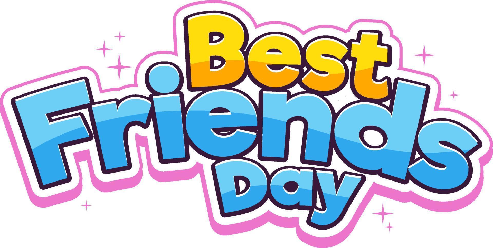 Best Friends Day word logo on white background 5474379 Vector Art at