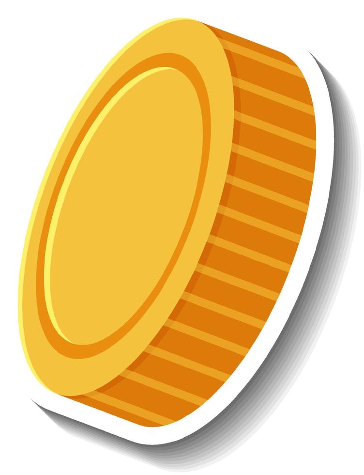 Isolated gold coin in cartoon style vector