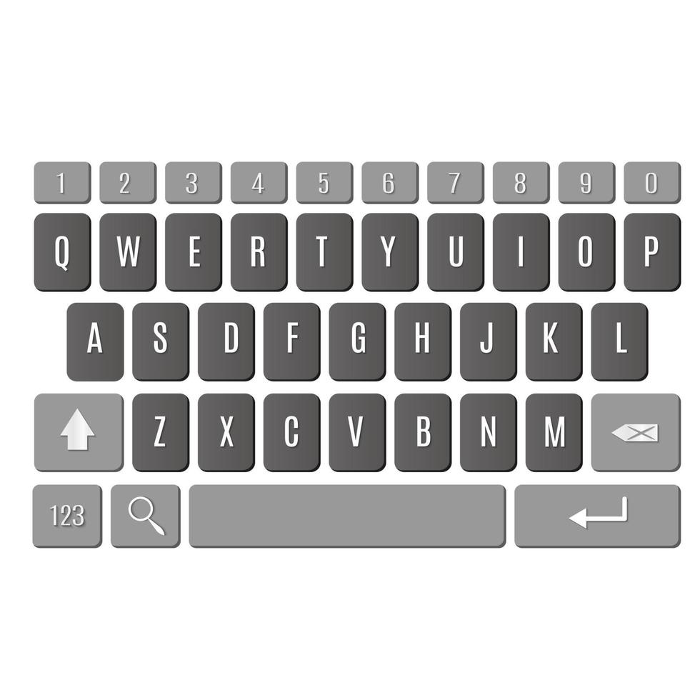 keyboard of smartphone, alphabet buttons vector