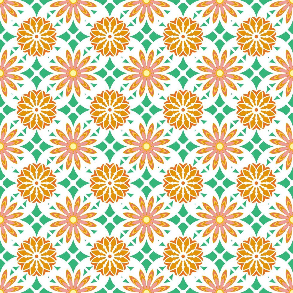 Seamless pattern of colorful floral vector