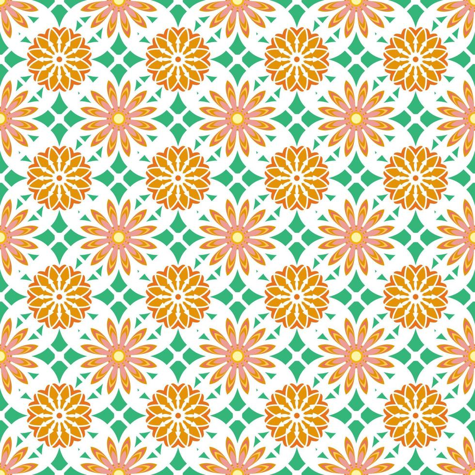 seamless, patrón, de, colorido, floral, vector