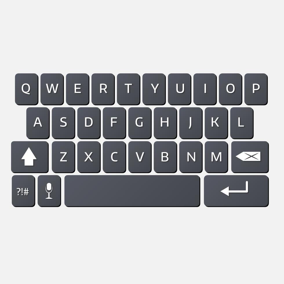 keyboard of smartphone, alphabet buttons vector