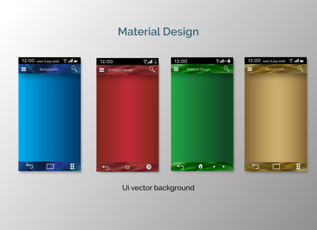 conjunto de fondo de diseño de material de interfaz de usuario vector