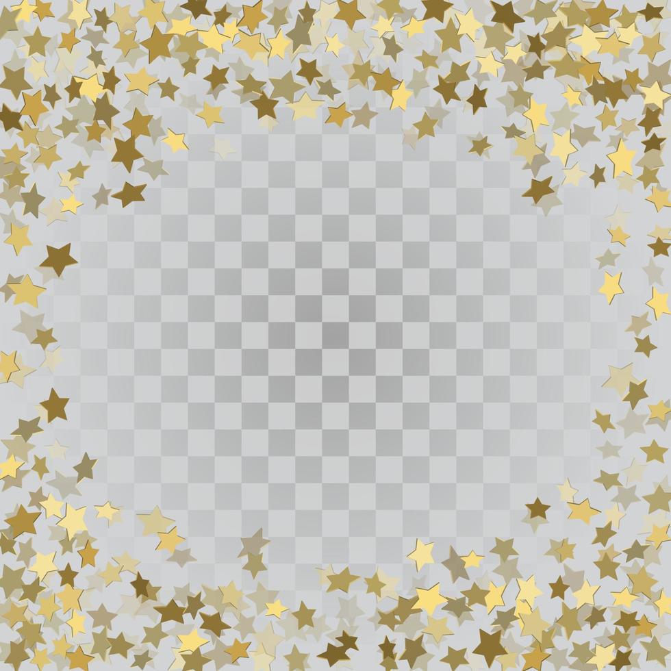 Gold 3d stars on transparent background vector