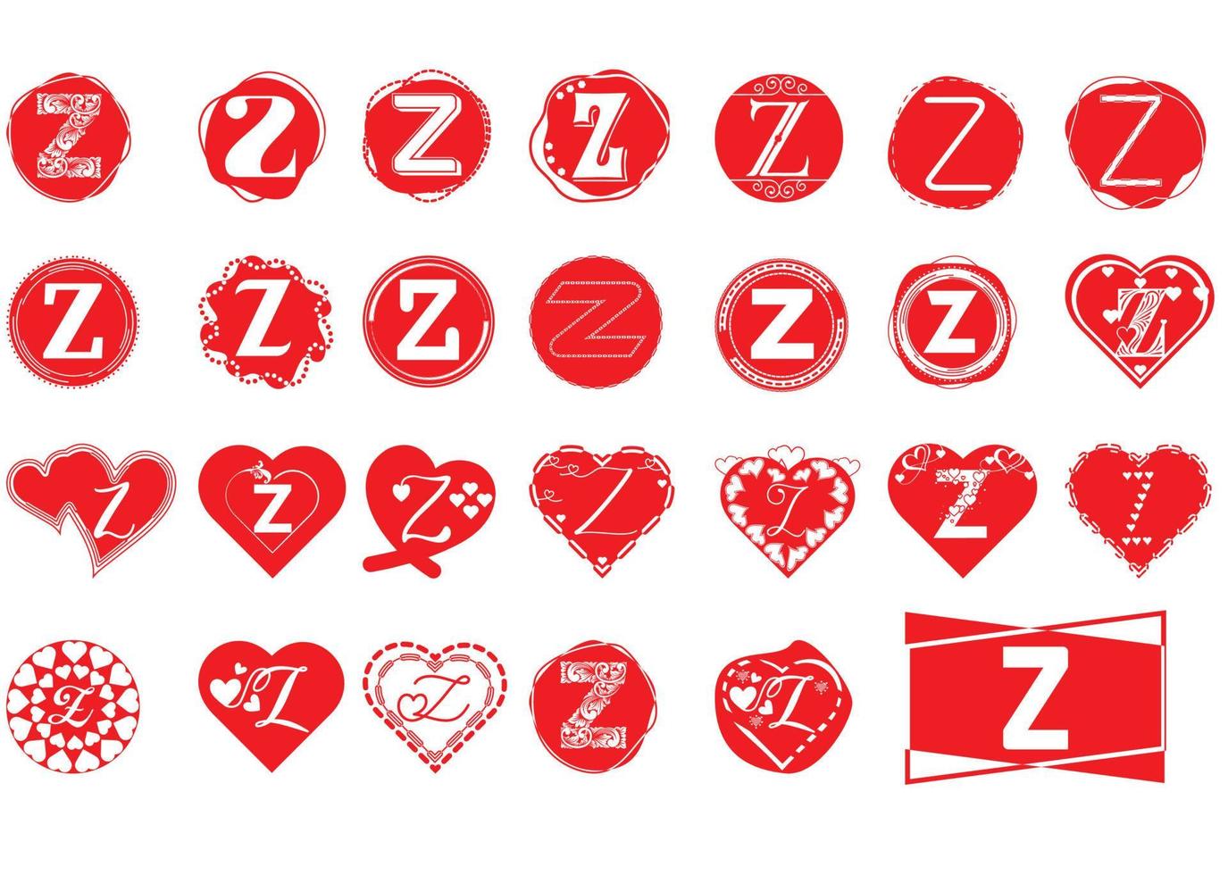 paquete de diseño de icono y logotipo de letra z vector