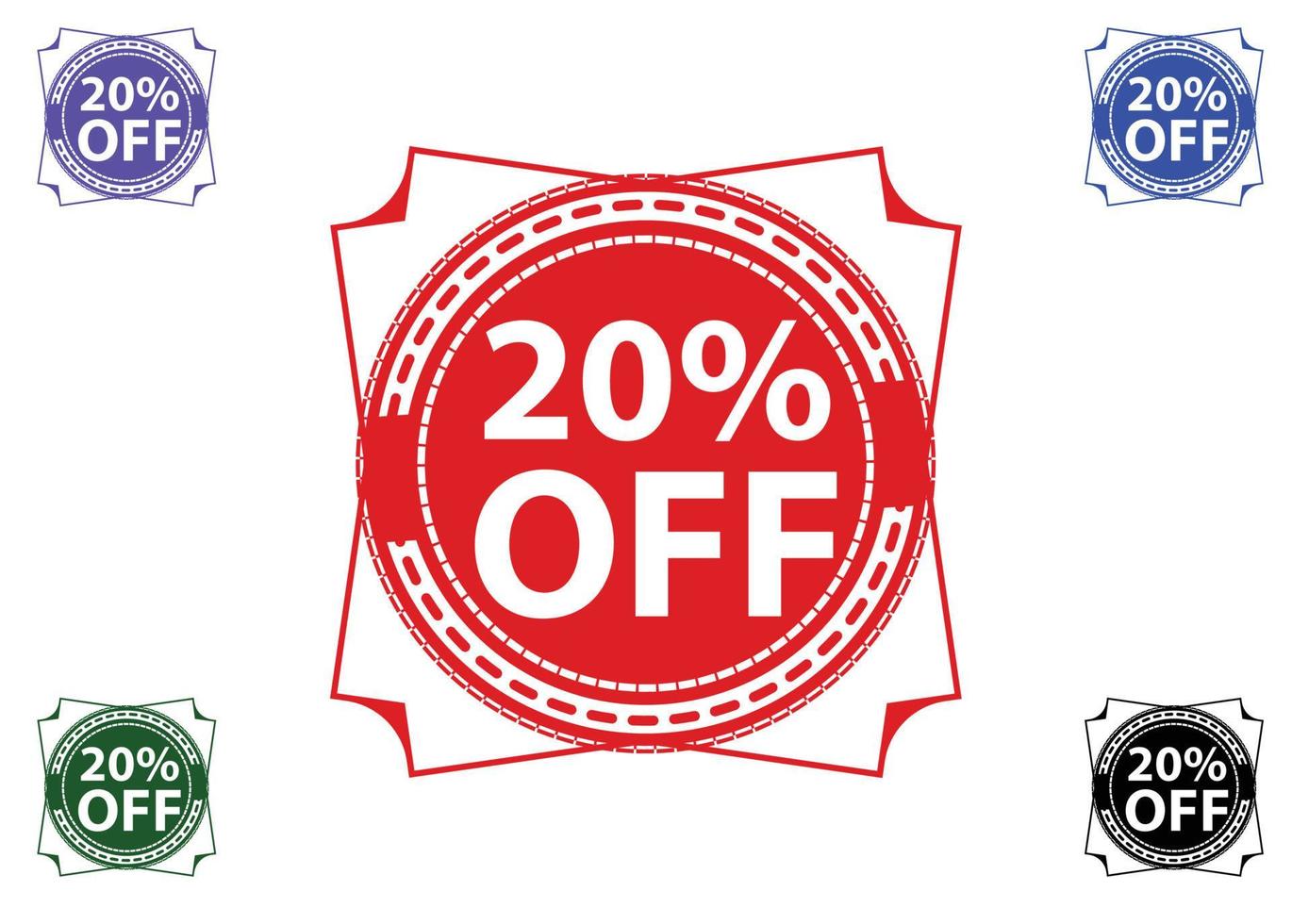 20 percent off new offer logo and icon design vector