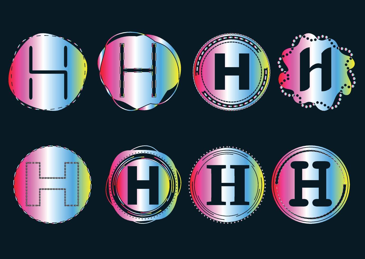 H letter logo and icon design bundle vector