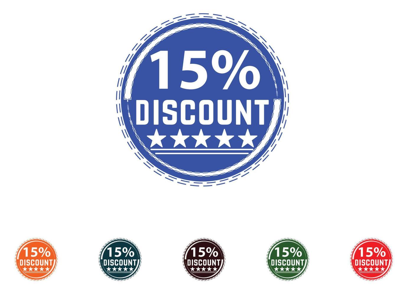 15 percent discount new offer logo and icon design vector
