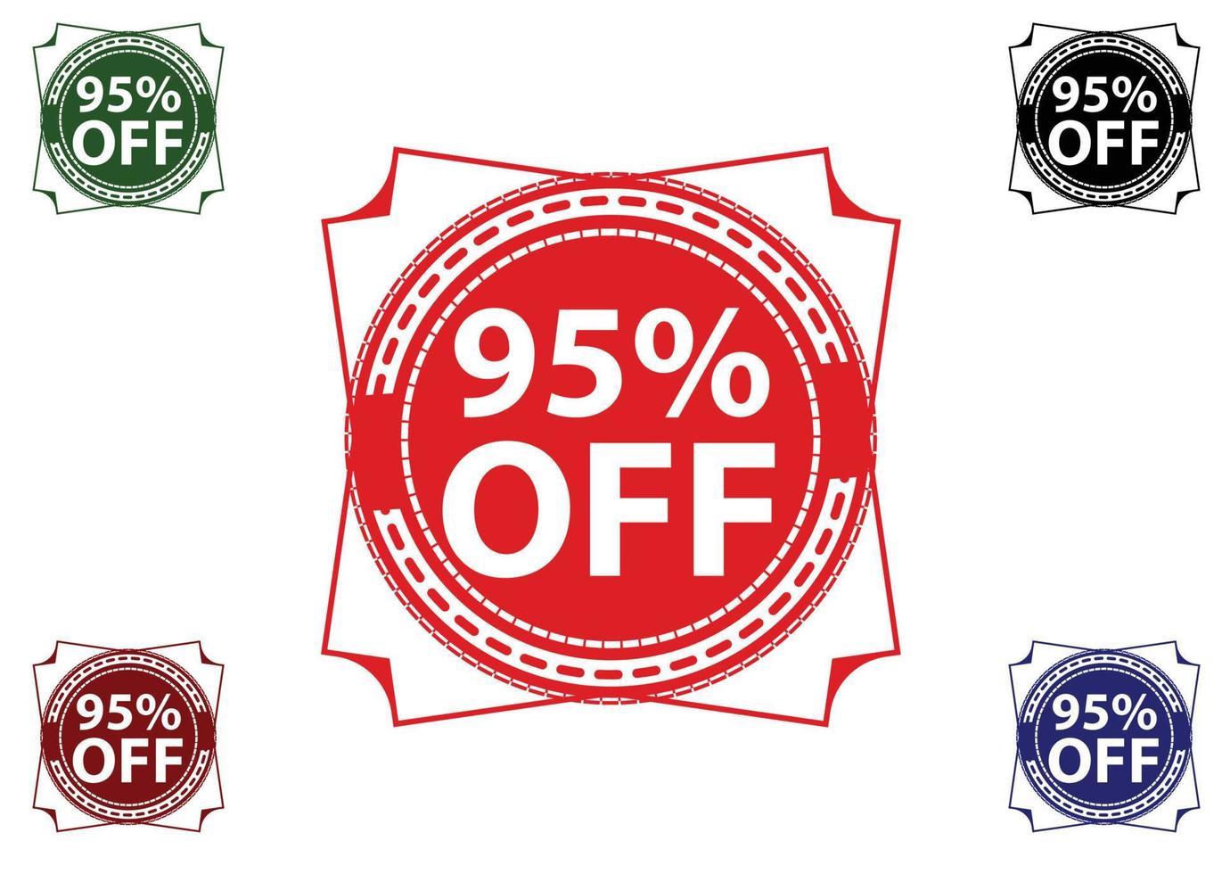 95 percent off new offer logo and icon design vector