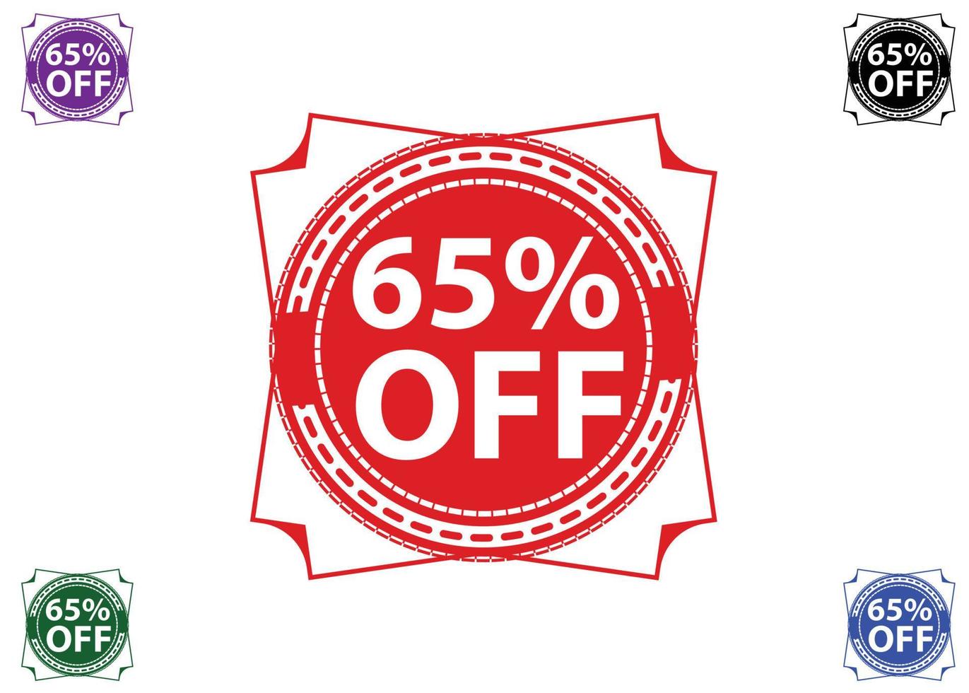 65 percent off new offer logo and icon design vector