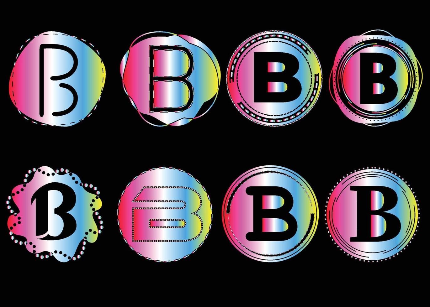 paquete de diseño de icono y logotipo de letra b vector