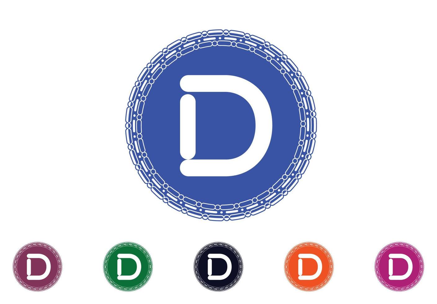 D letter logo and icon design template vector