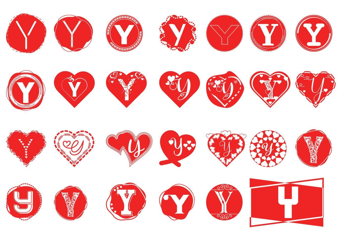 Y letter logo and icon design bundle vector