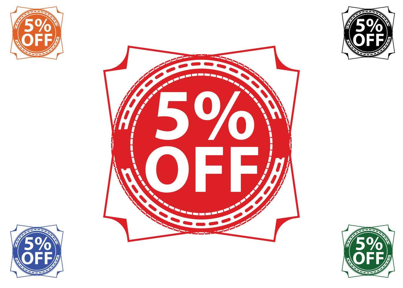 5 percent off new offer logo and icon design vector