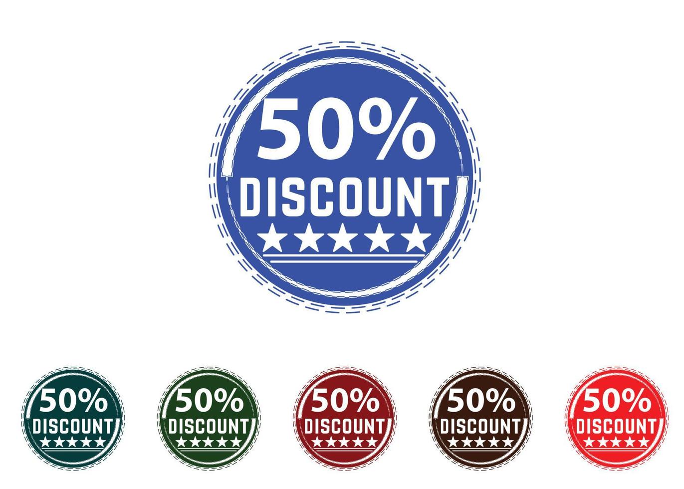 50 percent discount new offer logo and icon design vector