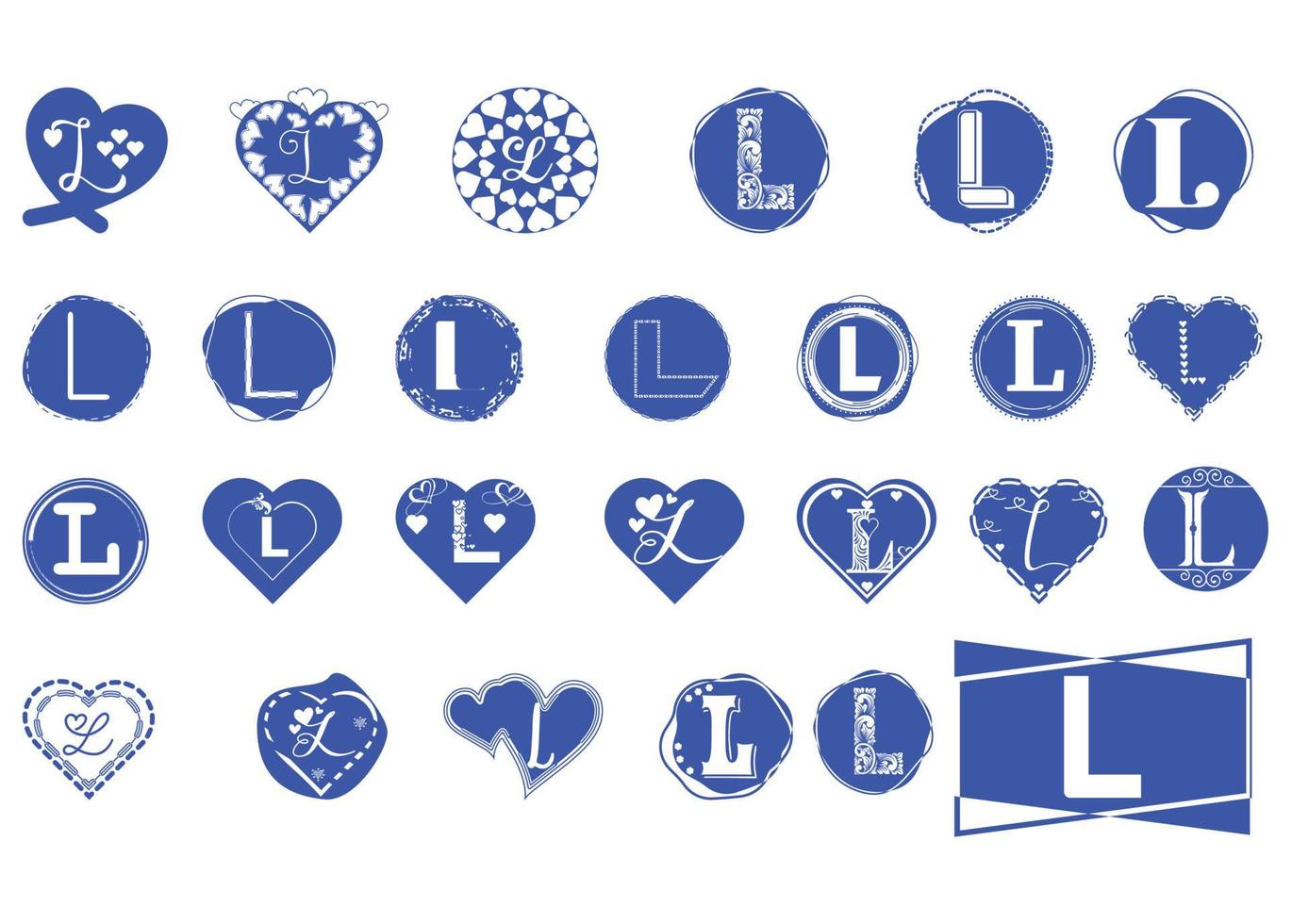 paquete de diseño de icono y logotipo de letra l vector